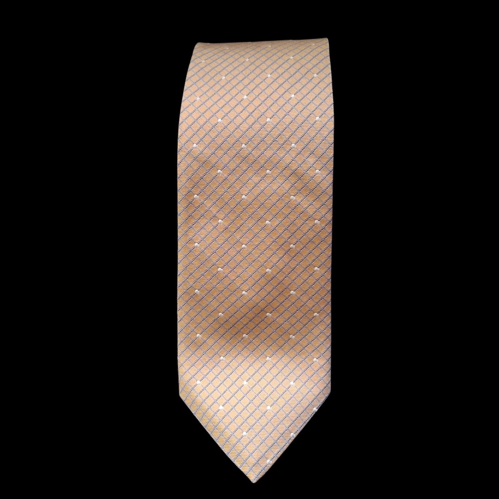 Vintage Brooks Brothers Tie Men's XL Beige Geometric Silk Imported USA 90s Y2K